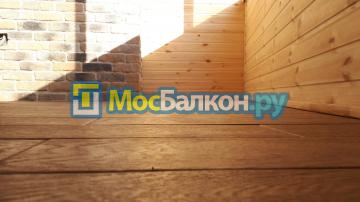 Ремонт лоджии с комбинированной отделкой камнем